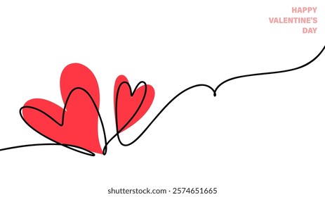 heart hand drawn  isolated on white background in Happy Valentine's Day, Flat Modern design , illustration Vector EPS 10