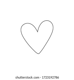 Heart hand drawn line icon. Love symbol vector illustration isolated on white.