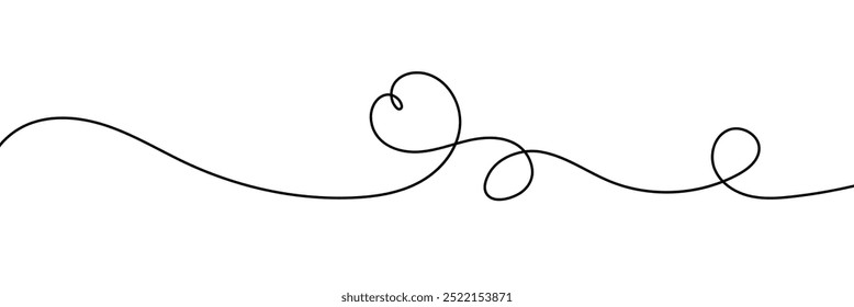 Heart hand drawn. love continuous heart line art. Vector illustration