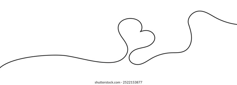 Heart hand drawn. love continuous heart line art. Vector illustration