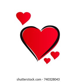 heart hand drawn love vector image