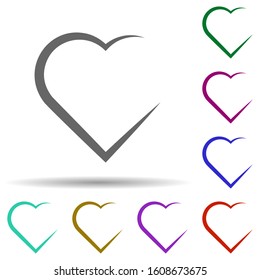 Heart hand drawn in multi color style icon. Simple glyph, flat vector of heart icons for ui and ux, website or mobile application