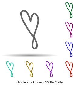 Heart hand drawn in multi color style icon. Simple glyph, flat vector of heart icons for ui and ux, website or mobile application