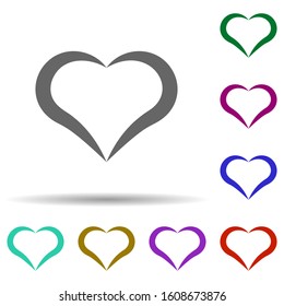 Heart hand drawn in multi color style icon. Simple glyph, flat vector of heart icons for ui and ux, website or mobile application