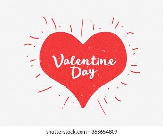 Heart with hand drawn typography poster. Romantic graphic elements for postcard or save the date card. Inspirational vector typography. Valentine's Day card template