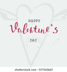 Heart with hand drawn typography poster. Romantic quote for valentines day card. Inspirational vector typography.