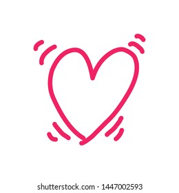 Heart hand drawn vector. Valentine day love illustration