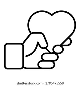 Heart In Hand Flat Icon Isolated On White Background