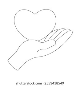 Heart in Hand: The Gift of Love line art