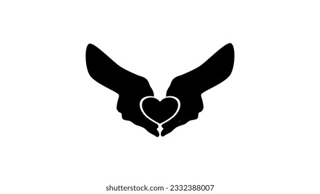 Heart in hand, high quality vector