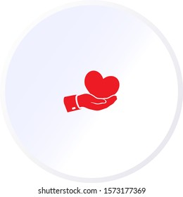 heart in hand. hand holds a heart. heart icon. vector graphics of hands and hearts. kindness and love. in hand is love. 10 eps