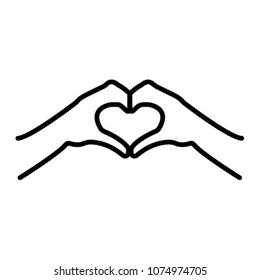 Heart hand icon