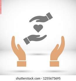 heart in hand icon