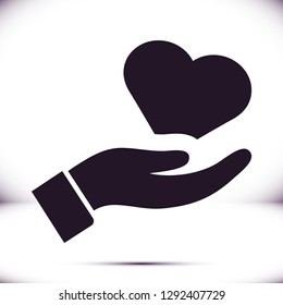 heart in hand icon