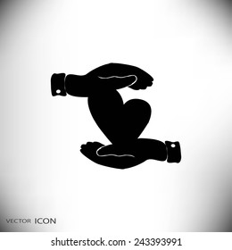  heart in hand icon