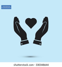 heart in hand icon