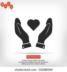 heart in hand icon