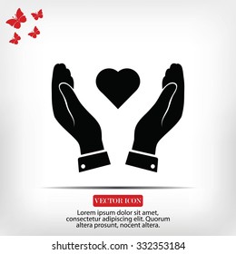 heart in hand icon