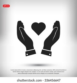 heart in hand icon