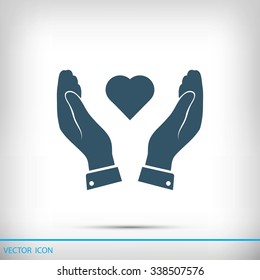 heart in hand icon