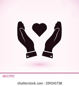 heart in hand icon