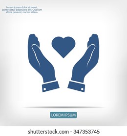 heart in hand icon