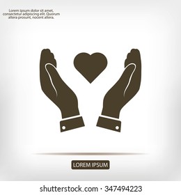 heart in hand icon