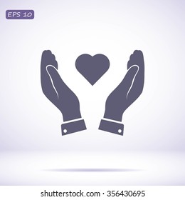 heart in hand icon