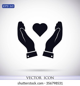 heart in hand icon
