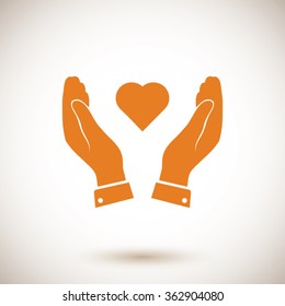 heart in hand icon