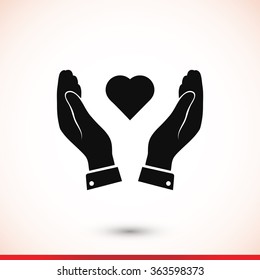 heart in hand icon