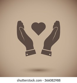 heart in hand icon