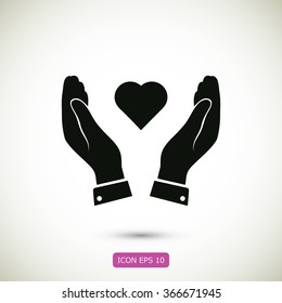 heart in hand icon