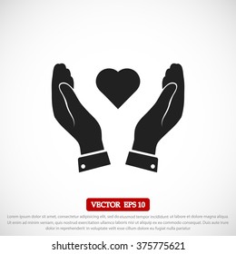 heart in hand icon
