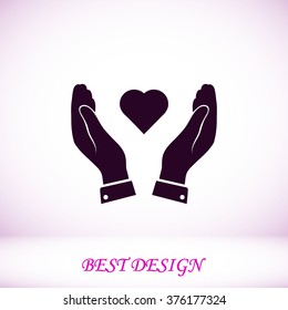 heart in hand icon