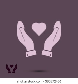 heart in hand icon
