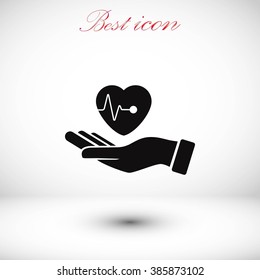 heart in hand icon