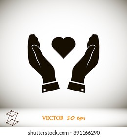 heart in hand icon