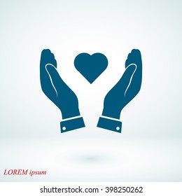 heart in hand icon