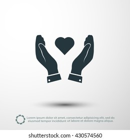 heart in hand icon
