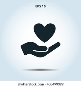 heart in hand icon