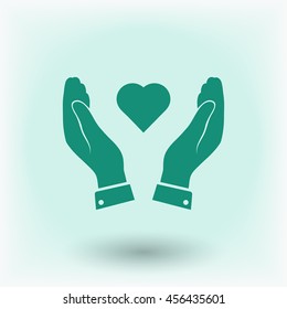 heart in hand icon