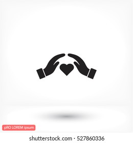 heart in hand icon