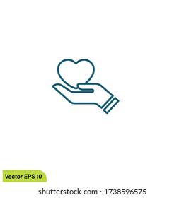 heart and hand icon care save symbol vector eps 10