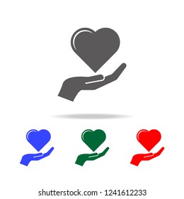heart in hand icon. Elements of love in multi colored icons. Premium quality graphic design icon. Simple icon for websites, web design, mobile app, info graphics