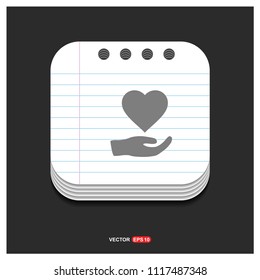 Heart in hand icon - Free vector icon
