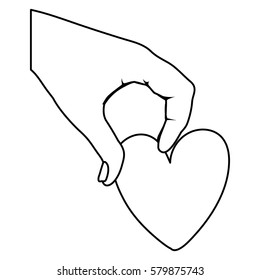 heart in the hand icon image, vector illustration