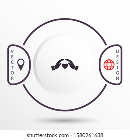 heart in hand icon , lorem ipsum Flat design