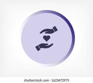heart in hand icon , lorem ipsum Flat design