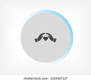 heart in hand icon , lorem ipsum Flat design